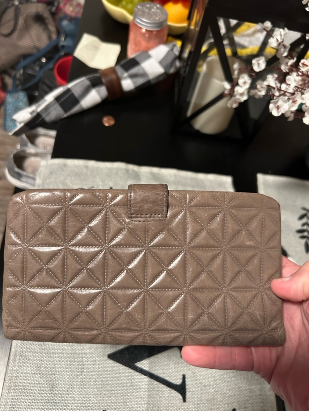 HOBO Taupe Leather Crossbody with Matching Taupe Wallet - Picture 13 of 16